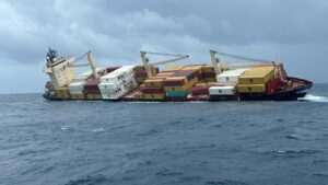 Liberian cargo ship MSC ELSA 3 sinking near Kochi coast causing oil and chemical spill risk